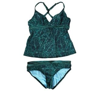 Title Nine Teal and Black Bikini Set